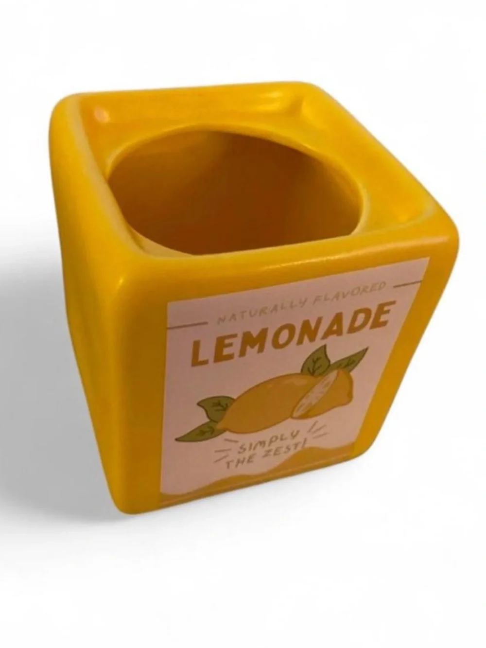 Juice Box Lemonade Yellow Mini Ceramic Planter Succulent Pot Dopamine Decor